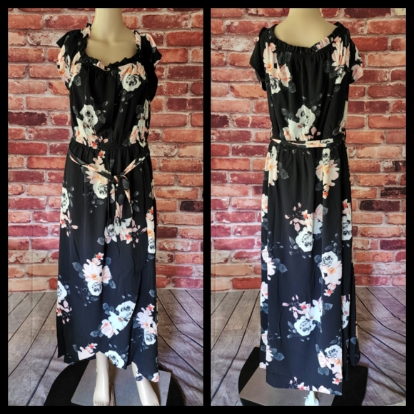 City Chic Boho Floral Off Shoulder Maxi Dress 16 & 18 NWT - Picture 3 of 3
